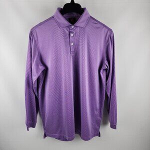 Donald Ross Shirt Mens Large Purple Sport 4S L/S Polo